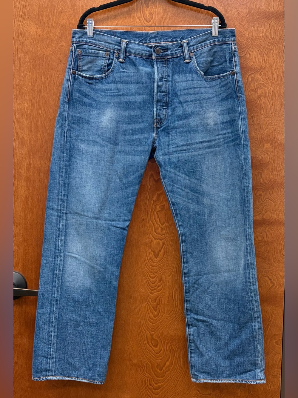 LEVIS 501 Made In Mexico Mens Jeans Original Fit Button-Fly Medium Wash W35 L32